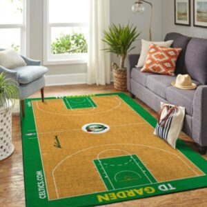 Boston Celtics Court Area Rug Nba Basketball Team Logo