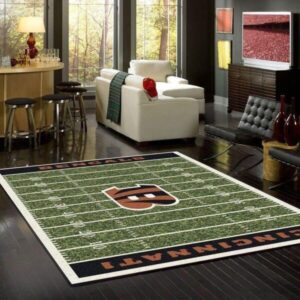 Cincinnati Bengals Area Rug Nfl Football Team Logo V8312