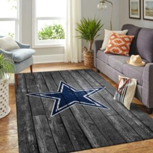 Dallas Cowboys Nfl Area Rugs Football Team Logo Gray Wooden