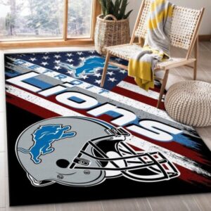 Detroit Lions Football Nfl 12 Area Rug Bed Room Regtangle