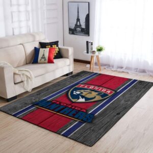 Florida Panthers Nhl Area Team Logo Sports Rug Regtangle