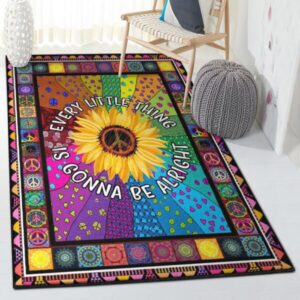 Flower s For , Hippie Sunflower Every Little Thing Gonna Be Alright Rug