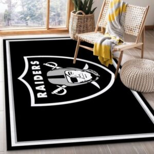 Las Vegas Raiders Nfl 18 Area Rug And