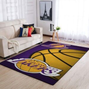 Los Angeles Lakers Area Rug Nba Basketball Team Logo V546