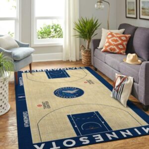 Minnesota Timberwolves Court Area Rug Nba Basketball Team Logo