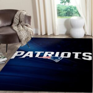 New Engl Patriots Area Rug Nfl Football Team Logo Regtangle V796