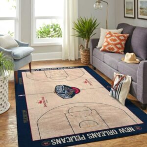 New Orlean Pelicans Court Area Rug Nba Basketball Team Logo