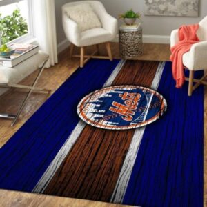 New York Mets Area Rug Mlb Baseball Team Logo V3966