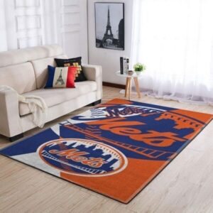 New York Mets Mlb 16 Area Rug Bed Room Regtangle