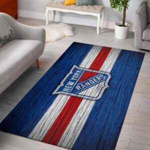 New York Rangers Area Rug Nhl Ice Hockey Team Logo Regtangle V5051