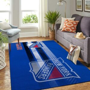 New York Rangers Nhl Area Team Logo Sports Rug Regtangle