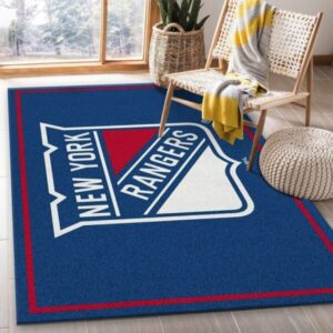 Nhl Spirit New York Rangers Area Rug Bed Room Regtangle