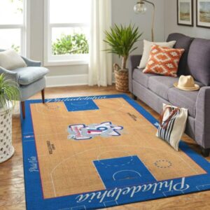 Philadelphia 76Ers Court Area Rug Nba Basketball Team Logo