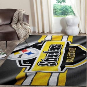 Pittsburgh Steelers Area Rug Nfl Football Team Logo V1306
