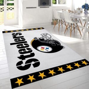 Pittsburgh Steelers Helmet Nfl Logo Area Rug For Gift Rug