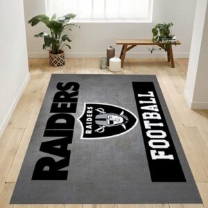 Raiders Football Banner Nfl Logo Area Rug For Gift Rug Hom