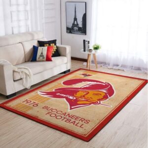 Tampa Bay Buccaneers Nfl Area Rugs Retro Style Team Logo Sports